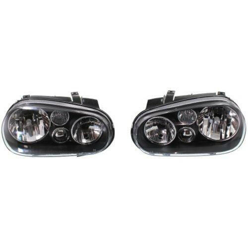 1999-2005 Volkswagen Golf Clear Head Light, w/Out Fog Lamp, Set Of 2.