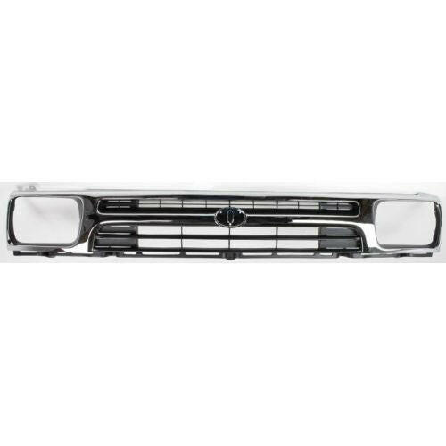 1992-1995 Toyota Pickup Grille, Chrome Shell/Black 2WD.