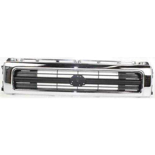 1992-1995 Toyota Pickup Grille, Chrome Shell/Black 4WD.