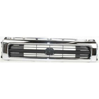 1992-1995 Toyota Pickup Grille, Chrome Shell/Black 4WD.