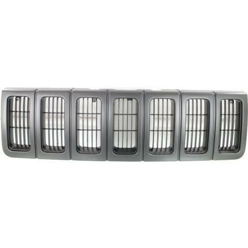 1996-1998 Jeep Grand Cherokee Grille, Black/Dark Argent.