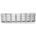 1996-1998 Jeep Grand Cherokee Grille, Chrome Shell/Silver Gray Insert.