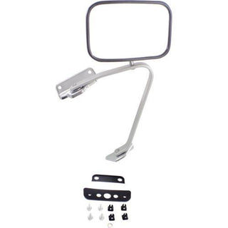 1987-1991 Ford F-250 Pickup Mirror RH, Flat Glass, Stainless, Manual Folding - Classic 2 Current Fabrication