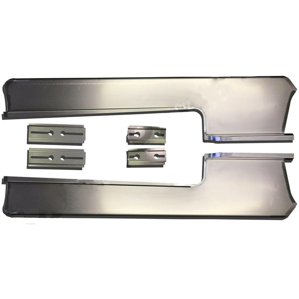 1953-1956 Ford F-100 Pickup Improved Smooth Steel Running Board Set.