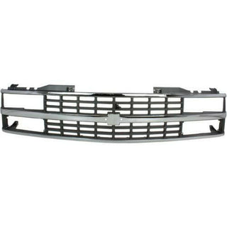 1988-1993 Chevy C2500 Pickup Grille, Chrome Shell w/Black Insert.