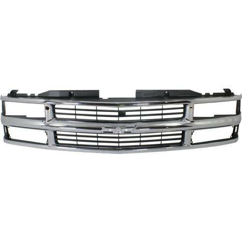 1994-2000 Chevy C1500 Pickup Grille, Chrome Shell/Silver.