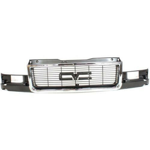 1995-2005 GMC Safari Grille, Chrome Shell/gray Insert.