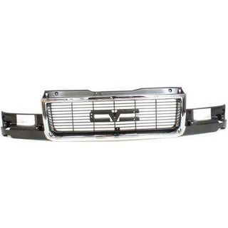 1995-2005 GMC Safari Grille, Chrome Shell/gray Insert.