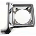 1973-1978 Chevy Suburban Headlight Door RH, Chrome/black, Round.