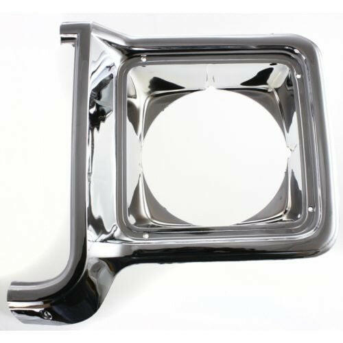 1973-1978 Chevy Pickup Headlight Door RH, Chrome/black, Round.