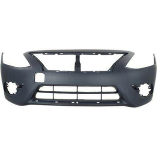 2015-2016 Nissan Versa Front Bumper Cover, Primed, w/Chrome Insert, Sedan.