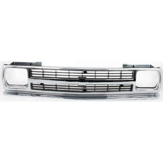 1991-1993 Chevy S-10 Pickup Grille, Chrome Shell/gray - Classic 2 Current Fabrication