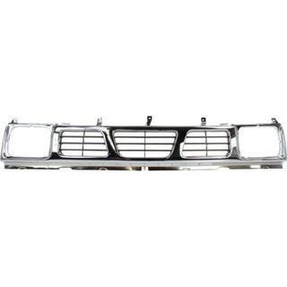 1993-1997 Nissan Pickup Grille, Chrome Shell/gray - Classic 2 Current Fabrication