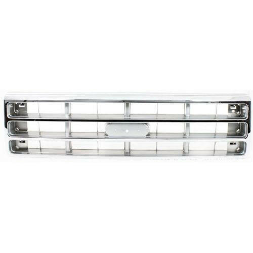1987-1988 Ford F-250 Pickup Grille, Chrome Shell/argent.