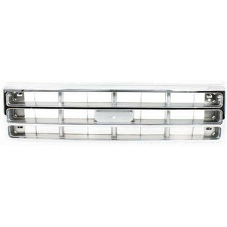 1987-1988 Ford F-250 Pickup Grille, Chrome Shell/argent.