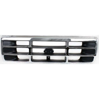 1992-1997 Ford F-150 Pickup Grille, Chrome Shell/gray - Classic 2 Current Fabrication