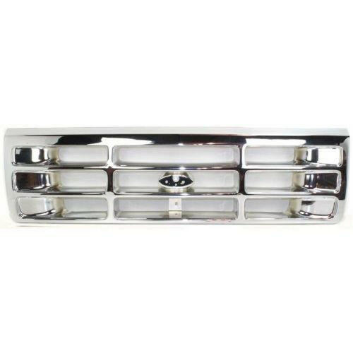 1992-1997 Ford F-250 Pickup Grille, Plastic, Chrome.
