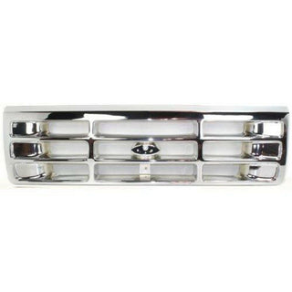 1992-1997 Ford F-250 Pickup Grille, Plastic, Chrome.