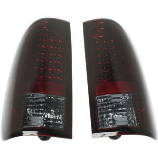 1997-2007 Ford F-250 Led Clear Tail Lamp, Lens/Housing, Set, Smoke/red Lens.
