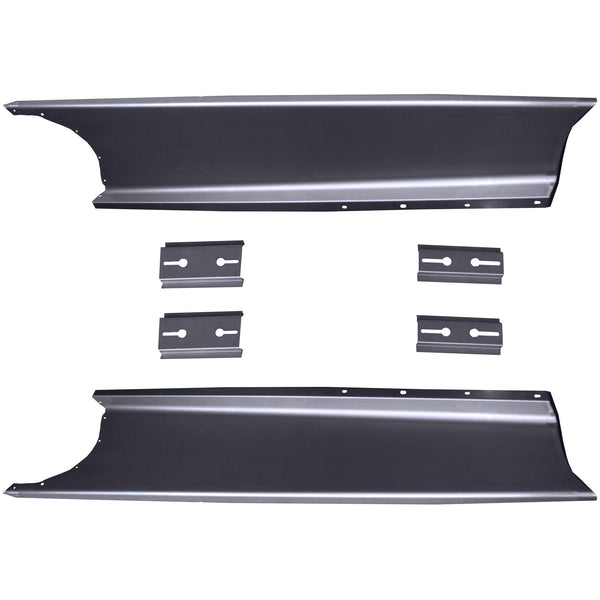 1941-1946 Chevy 1/2 Ton Truck Smooth Running Board Set W/Adapters - Classic 2 Current Fabrication