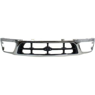 1997-1998 Ford F-250 Grille, Cross Bar, Chrome Shell/gray Insert.