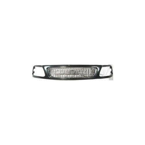 1997-1998 Ford Expedition Grille, Black Shell/Chrome.
