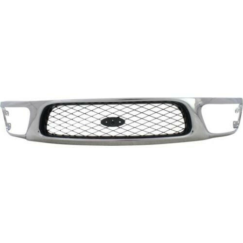 1997-1998 Ford F-250 Grille, Mesh, Chrome Shell/Silver.