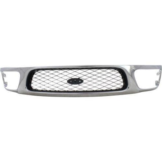 1997-1998 Ford F-150 Grille, Mesh, Chrome Shell/Silver - Classic 2 Current Fabrication