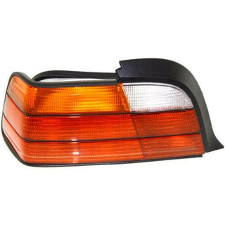 1992-1999 BMW 3 Tail Lamp LH, Lens & Housing, Amber, Clear, & Red Lens.