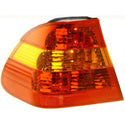 2002-2005 BMW 3 Tail Lamp LH, Outer, Lens/Housing, Amber Red Lens, Sedan.