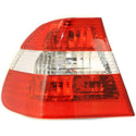 2002-2005 BMW 3 Tail Lamp LH, Outer, Lens/Housing, Clear & Red Lens, Sedan.