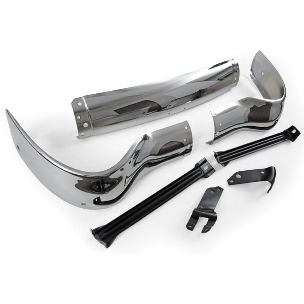 1955 Chevy Front Bumper w/ Bumper To Frame Brackets.