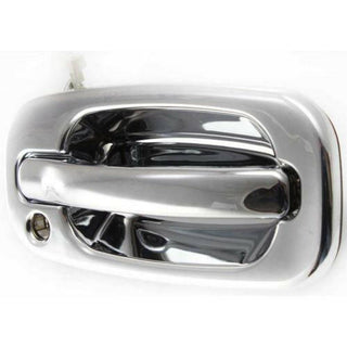 1999-2007 GMC Sierra Front Door Handle RH, Outside, All Chrome, w/Keyhole.