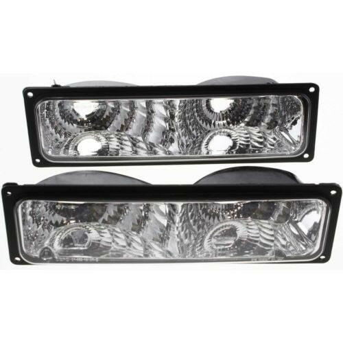 1994-2002 Chevy Pickup Crystal Clear Turn Signal Light, Diamond Design, Set.