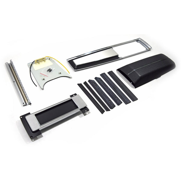 1968-1969 Chevy Chevelle Center Console Kit -Incl. Console Base, Rr. Light Panel, Console Door & Hinge, Top Plate, Also Incl. Sealing Strip Kit & Shifter Dial Plate.