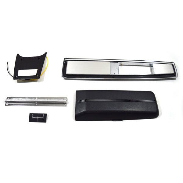 1968-1969 Chevy Chevelle Center Console Kit Incl. Console Base, Rr. Light Panel, Console Door & Hinge, Top Plate & Emblem.