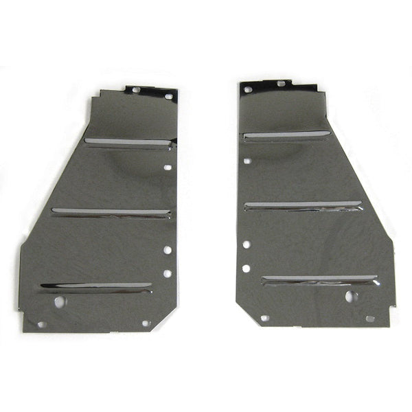 1955 Chevy Radiator Support Side Filler Panels Chrone Pair.