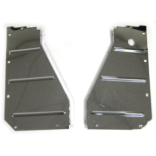 1957 Chevy Nomad Radiator Support Side Filler Panel Chrome Pair - Classic 2 Current Fabrication