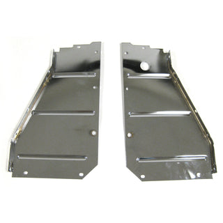 1957 Chevy One-Fifty Series Radiator Support Side Filler Panel Chrome Pair - Classic 2 Current Fabrication