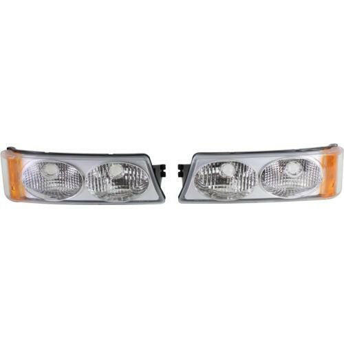 2003-2007 Chevy Silverado Clear Signal Light, Set, Titanium, Twin Eyes, Type 2.