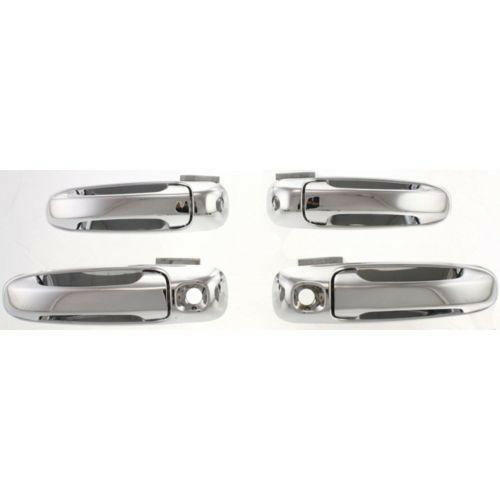 2005-2011 Dodge Dakota Front Door Handle Set, Outside, All Chrome, 4-door, 4-pc/set.