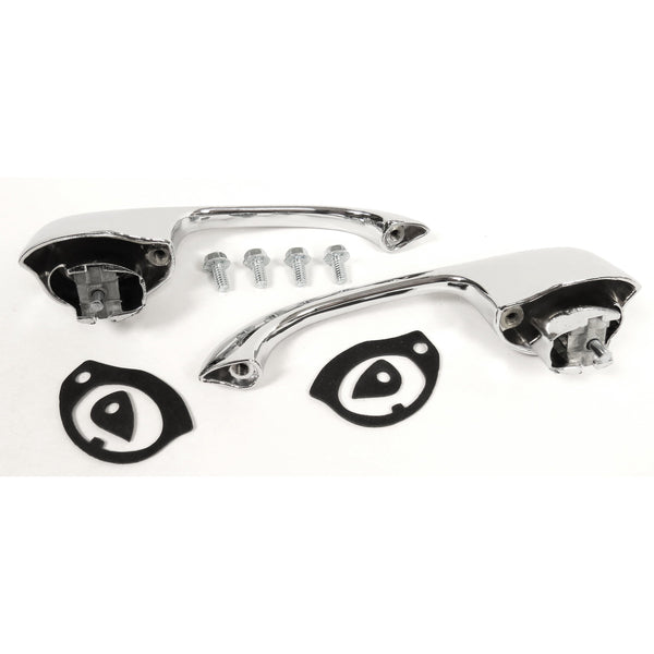 1966-1967 Chevy Nova Exterior Door Handle w/Pickupsh Button Pair.