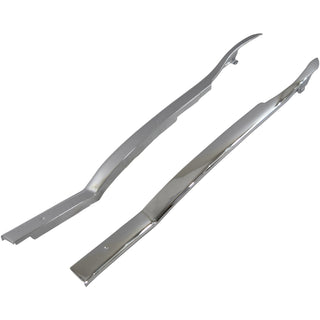 1955-1957 Chevy Bel Air Hardtop Rear Upper Inner Quarter Panel Molding Pair Chrome - Classic 2 Current Fabrication