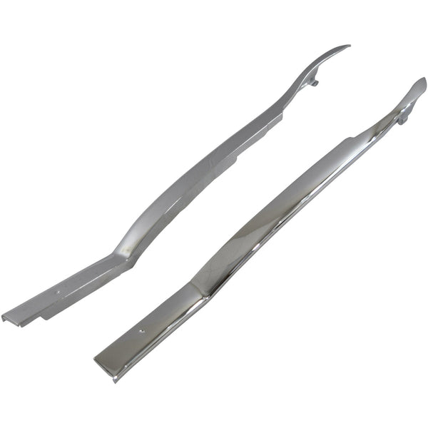 1955-1957 Chevy One-Fifty Series Hardtop Rear Upper Inner Quarter Panel Molding Pair Chrome.