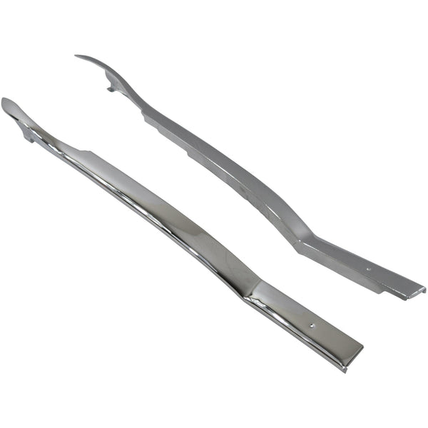 1955-1957 Chevy Two-Ten Series Hardtop Rear Upper Inner Quarter Panel Molding Pair Chrome - Classic 2 Current Fabrication