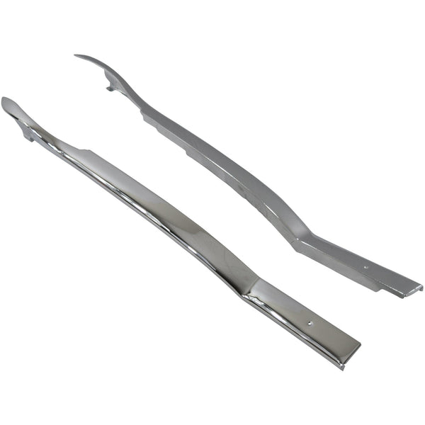 1955-1957 Chevy One-Fifty Series Hardtop Rear Upper Inner Quarter Panel Molding Pair Chrome.