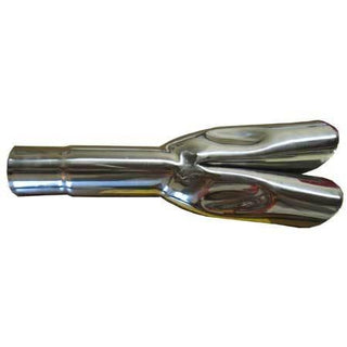 1967-1969 Ford Mustang Exhaust Tip, w/Rolled Tips Chrome - Classic 2 Current Fabrication