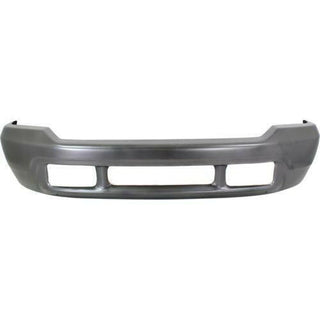 1999-2004 Ford F-450 Super Duty Front Bumper, Gray, w/o Pad Hole, w/Valance Hole.