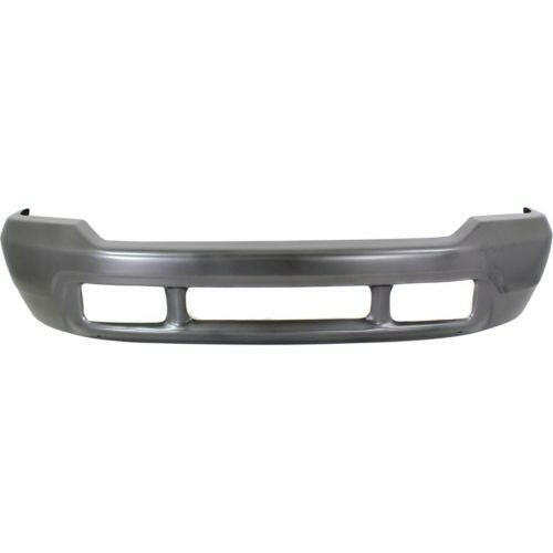 1999-2004 Ford F-250 Super Duty Front Bumper, Gray, w/o Pad Hole, w/ Valance Hole.