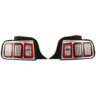 2005-2006 Ford Mustang Clear Tail Lamp, Assembly, Led, Chrome.